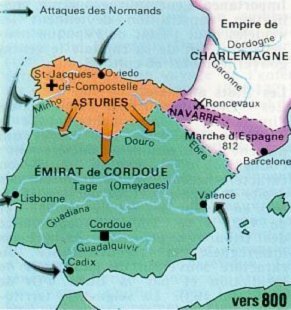 La pninsule ibrique vers l'an 800
